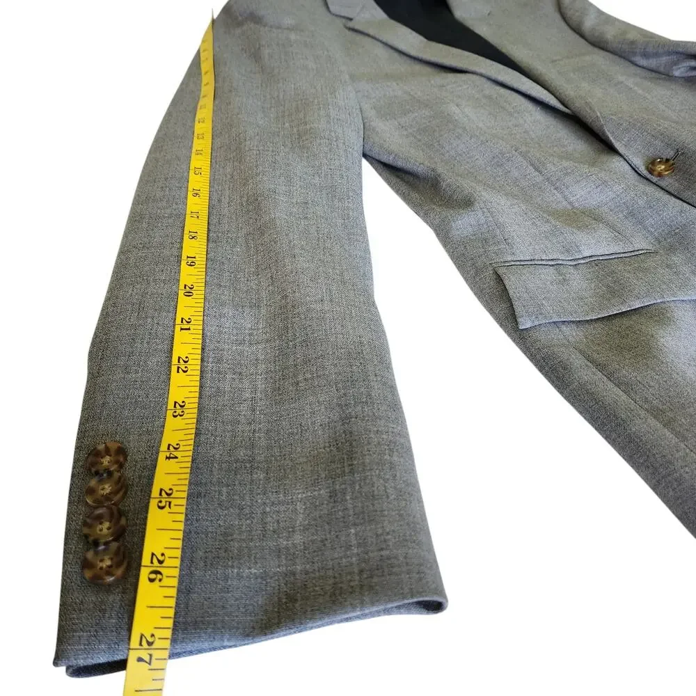 J Crew Factory Mens Classic Fit Thompson Wool Blazer Jacket Size 40L Gray Career